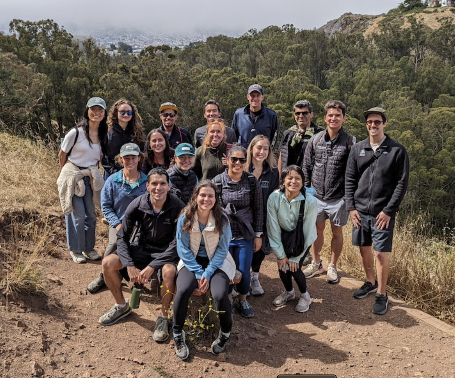 A group of Acterra's Young Professionals on a hike. 