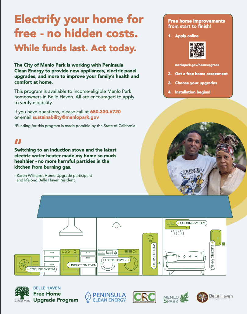 Electrify your home for free, Menlo Park. 