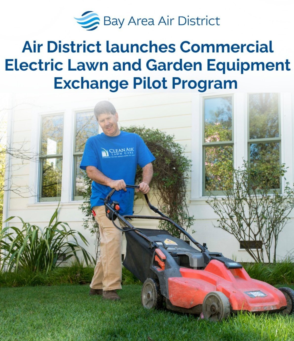 A man using an electric mower