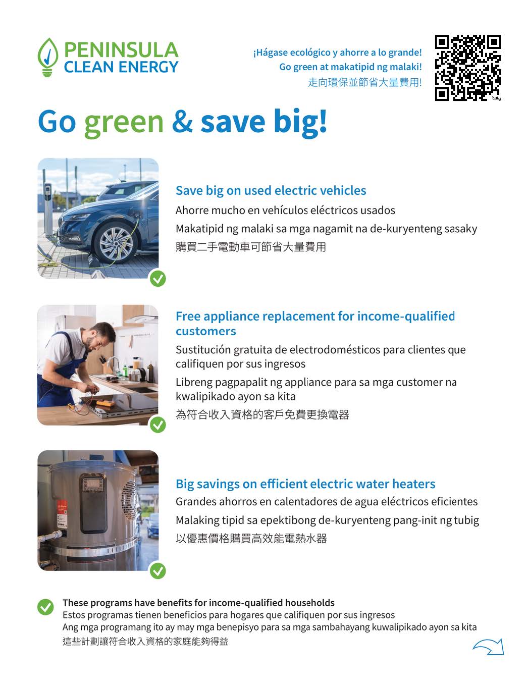 A flier for PCE featuring photos of electrification upgrades. 