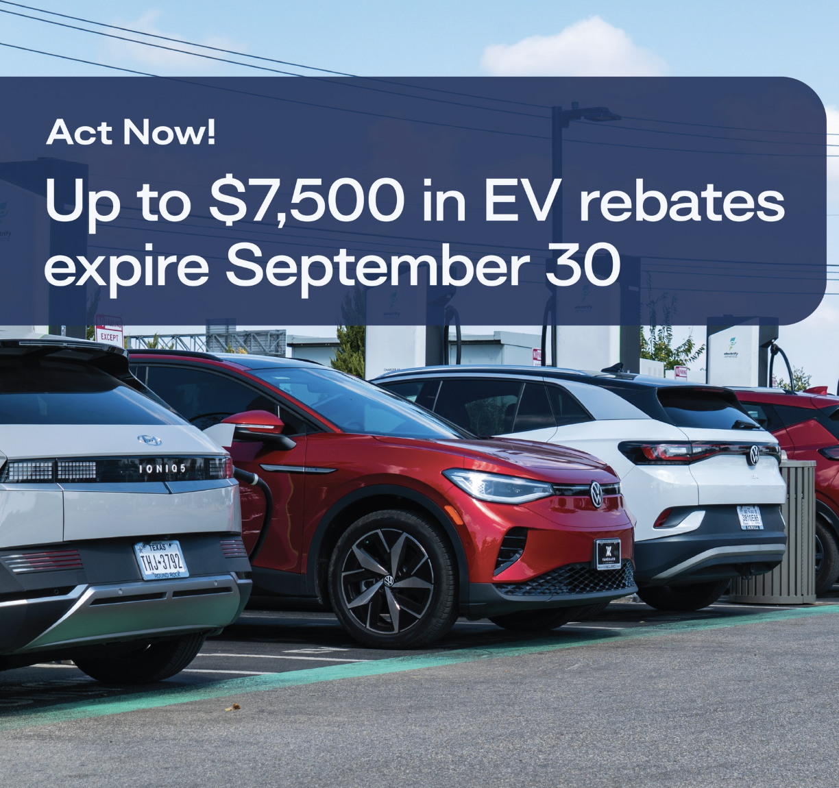 A row of EVs