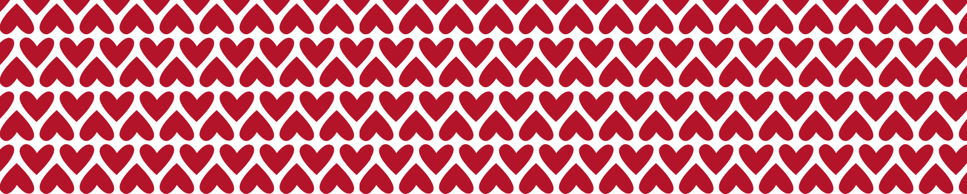A series of red hearts.