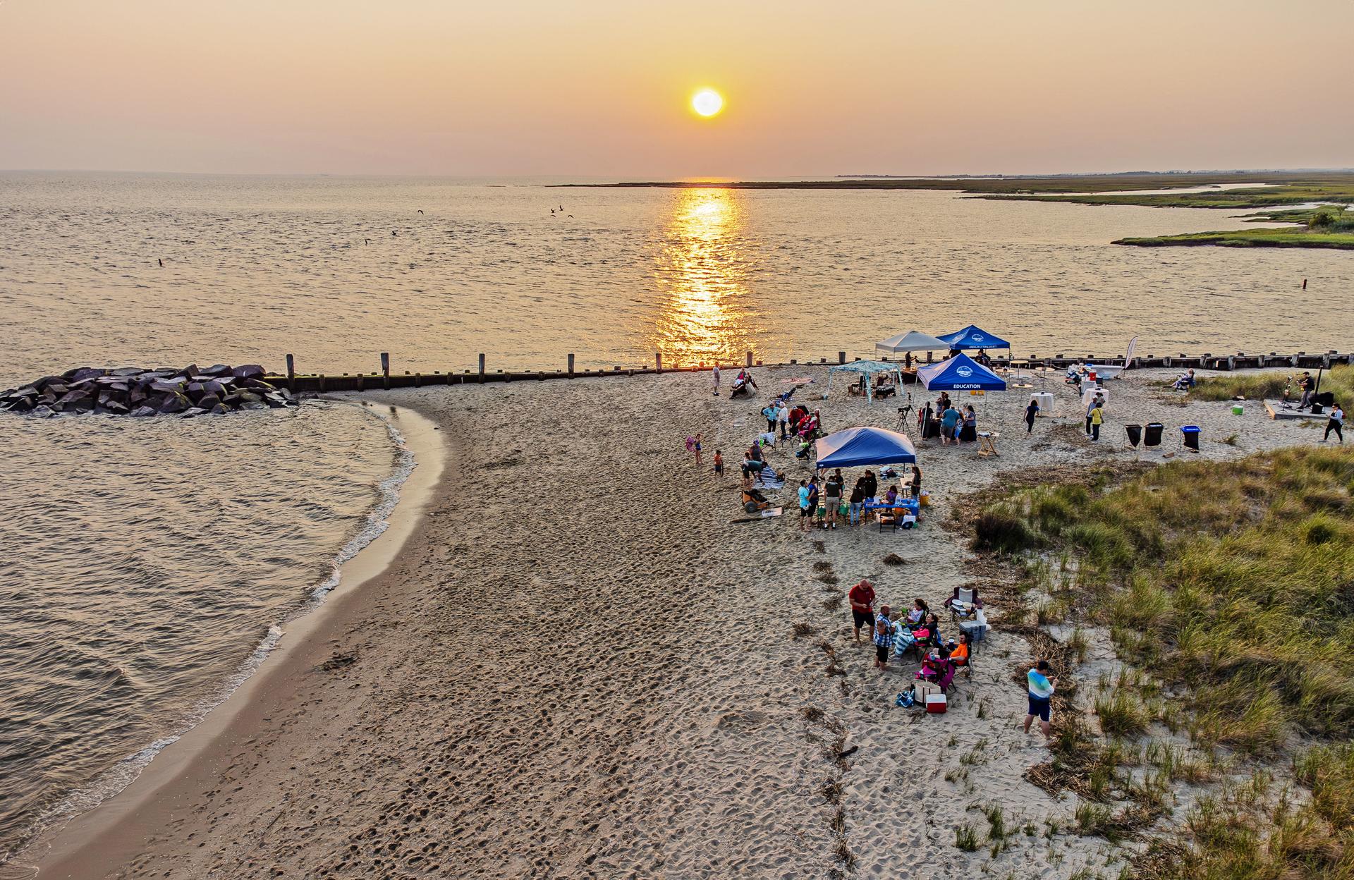 Sunset along Delaware Bay during the American Littoral Society Sunset on the Bay event in Fortescue, NJ 