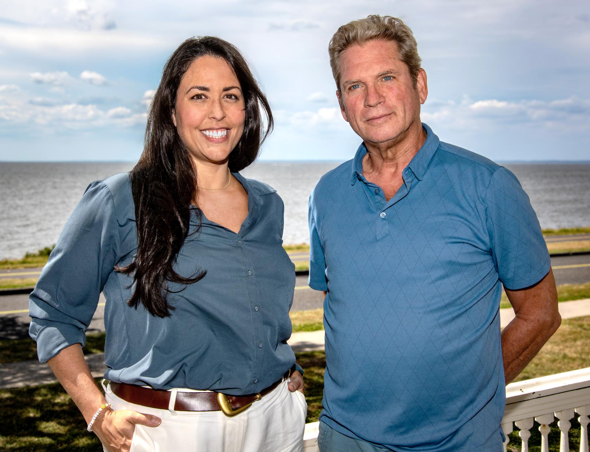 Danielle McCulloch (L), new executive director of the American Littoral Society, with Tim Dillingham, former executive director