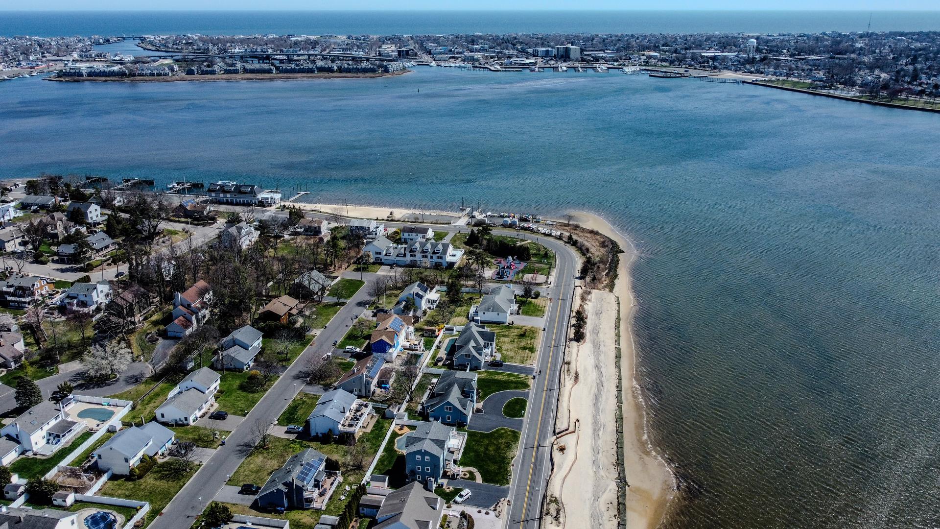 aerial view of the Shark River and Shark River inlet