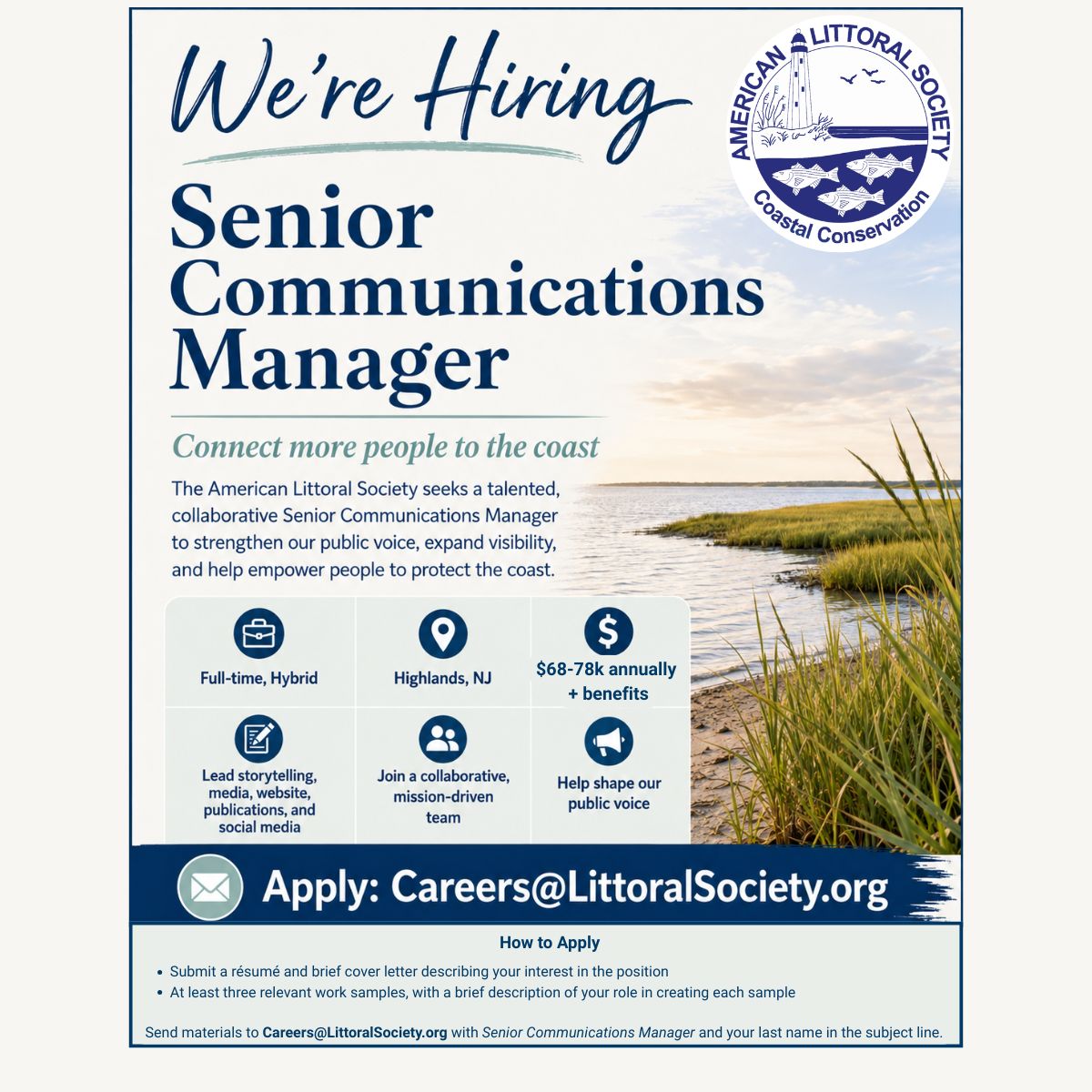 flyer for the senior communications manager position