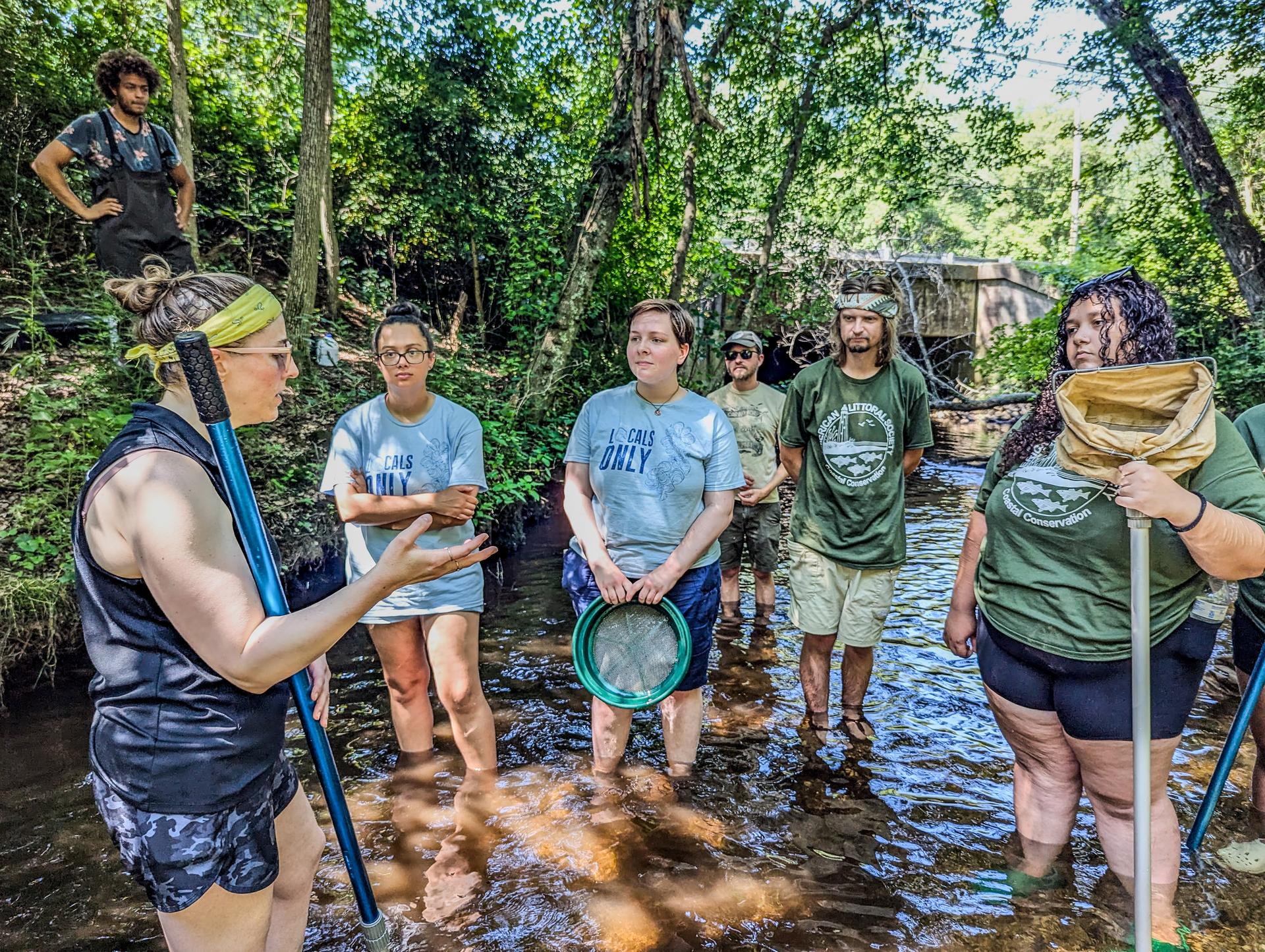 Del Bay R-Corps Members conduct stream sampling near Bridgeton, NJ