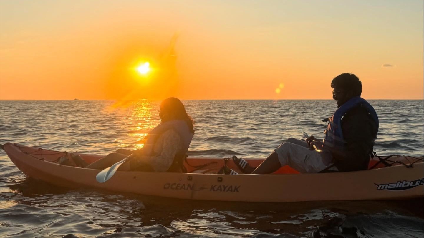 sunset kayaking