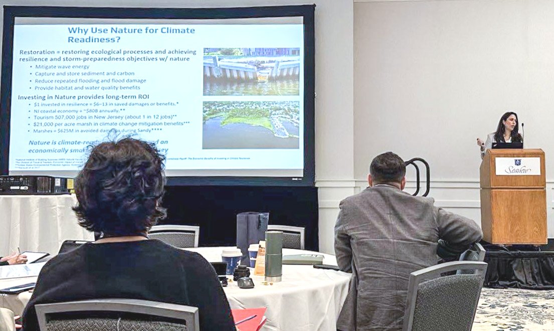 Littoral Society Executive Director Danielle McCulloch speaks at the 2026 New Jersey Climate Resilience Conference.