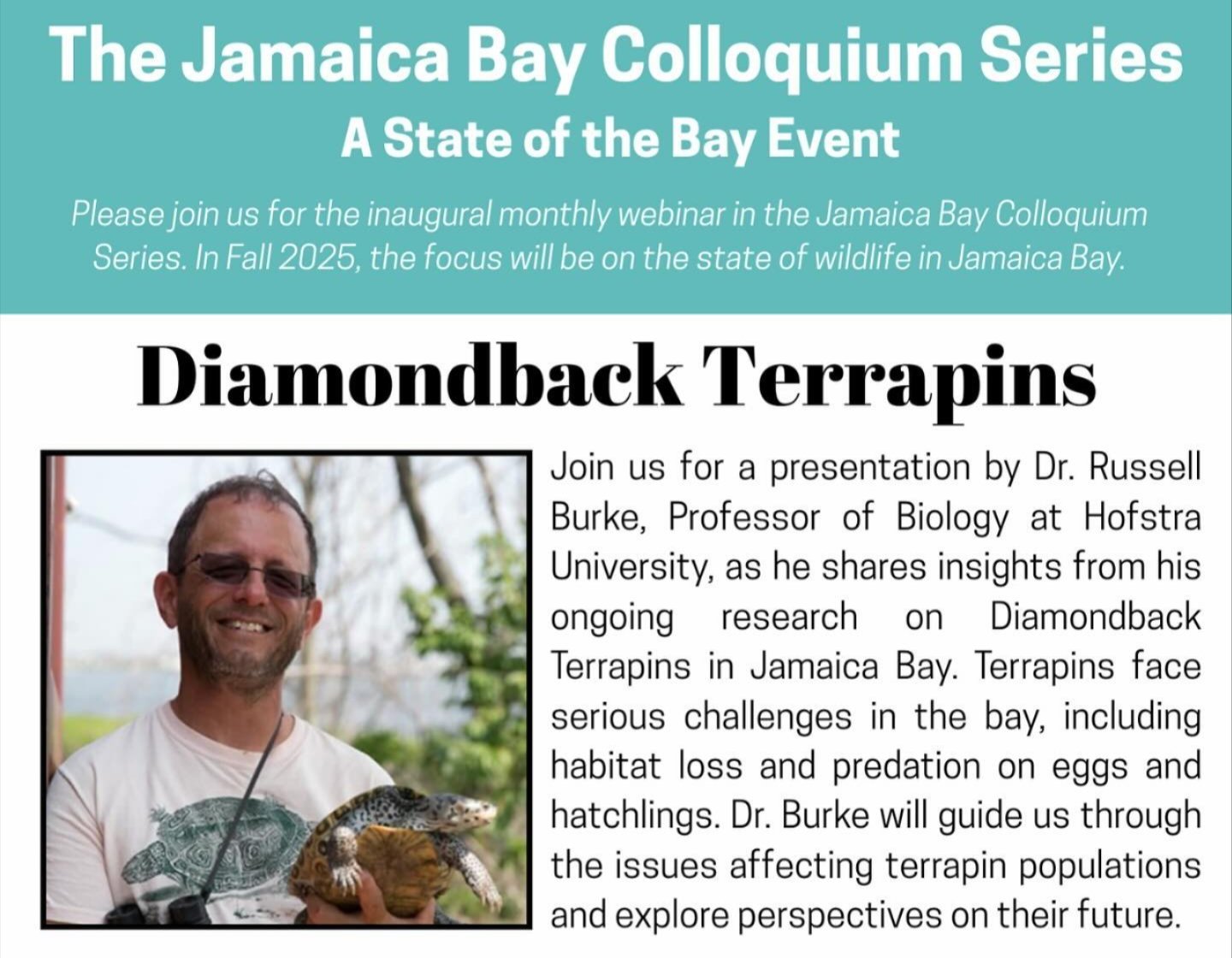 flyer for the jamaica bay Colloquium  series