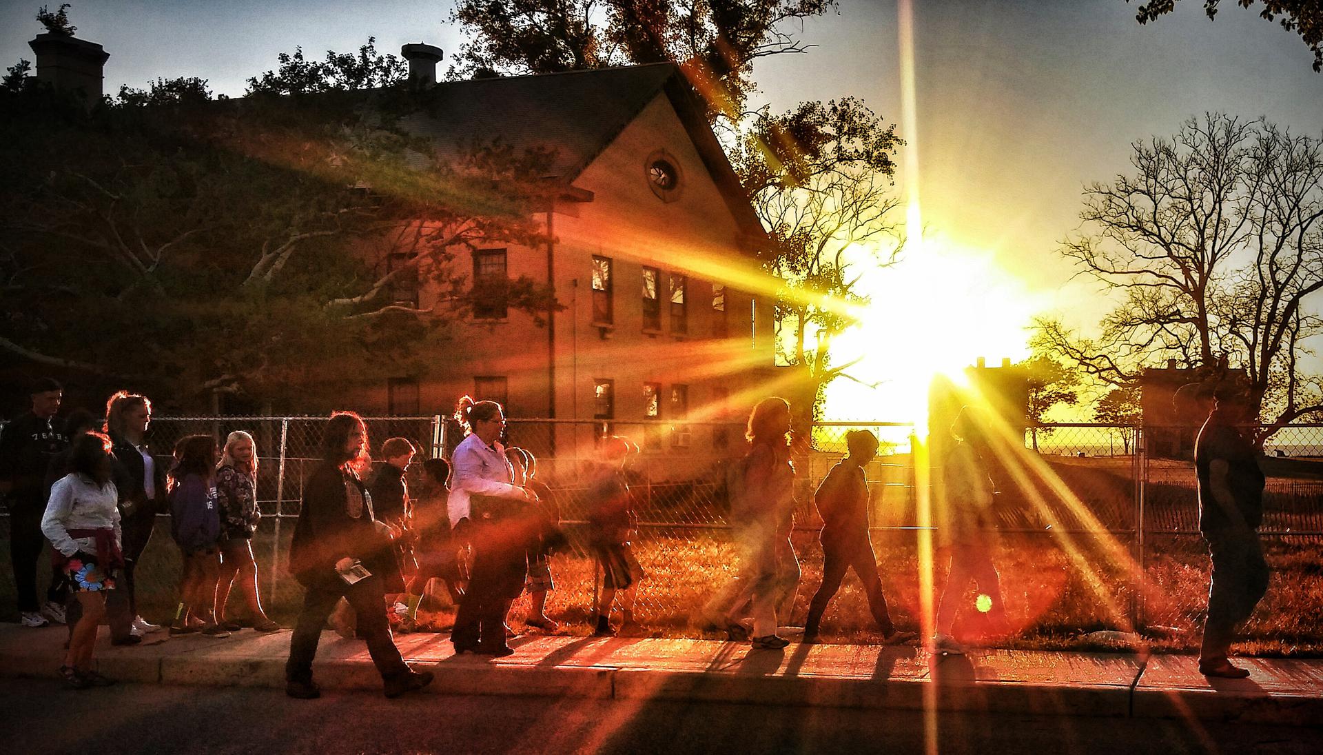 sunset walk through Fort Hancock section of Gateway National Recreation Unit