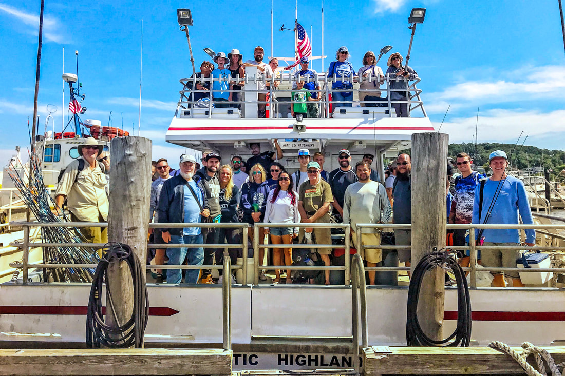 participants in the annual fluke tagging trip aboard the Mi-Jo II