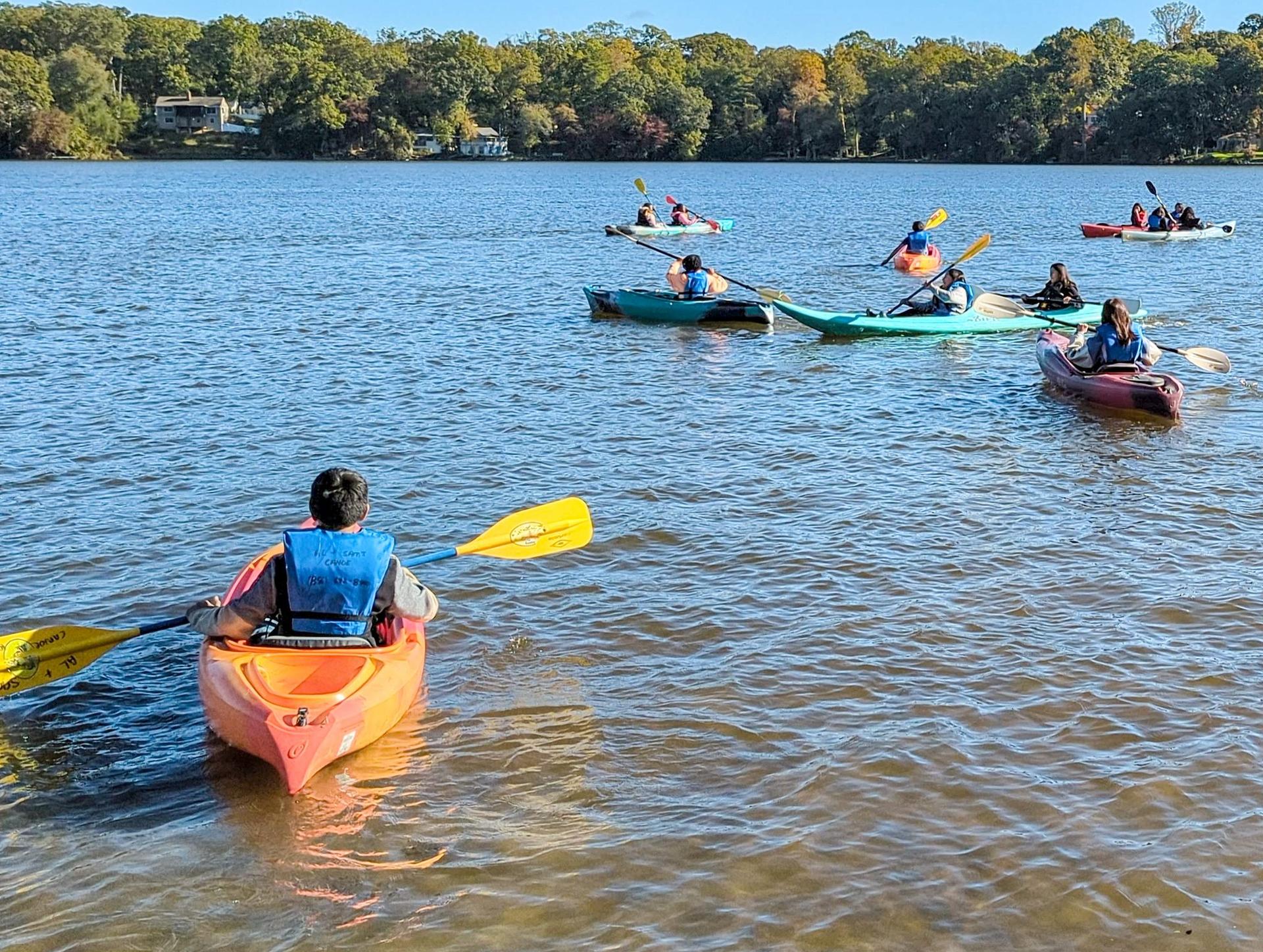 people kayaking on sunset lake in Bridgeton,NJ