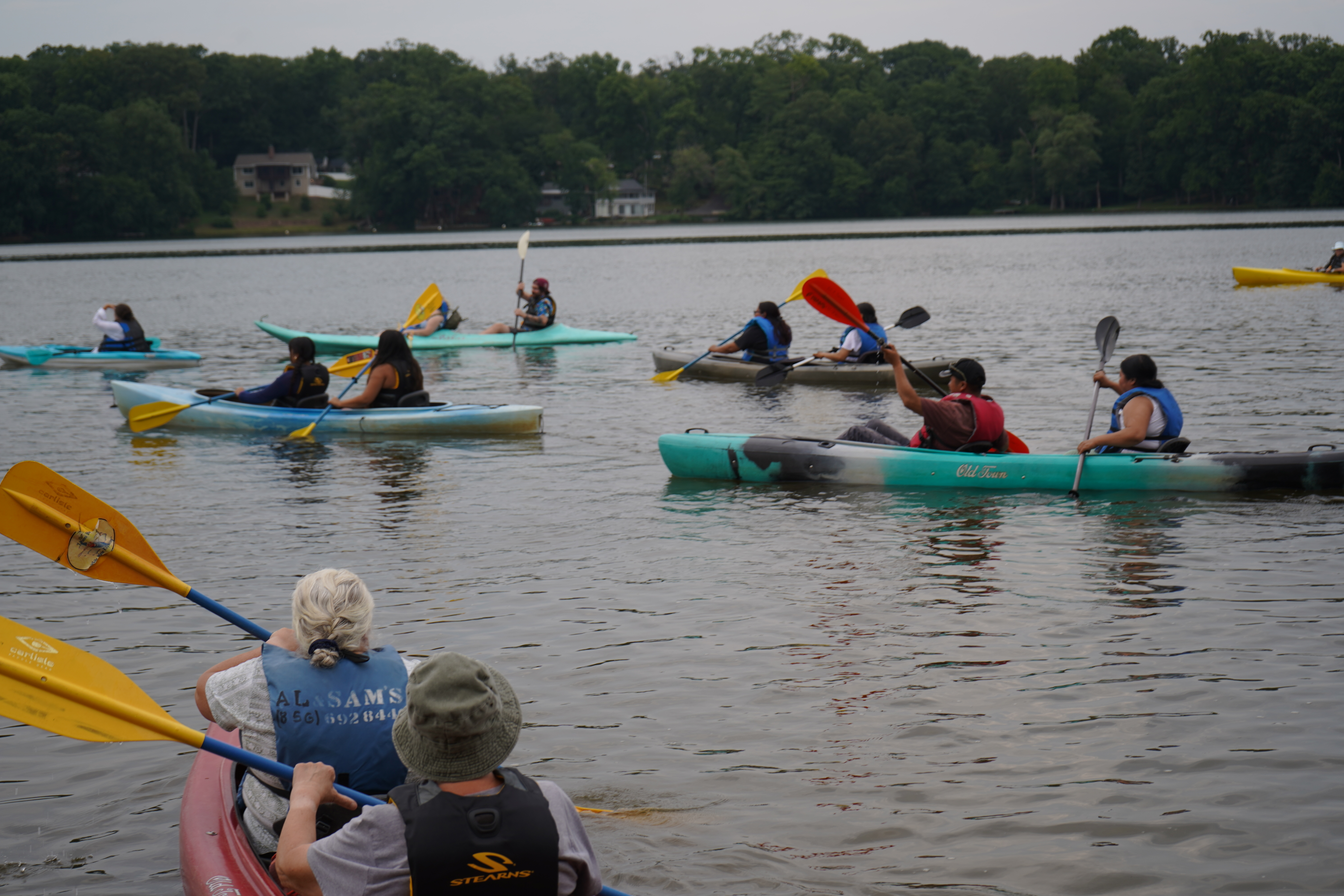 kayaking sunset lake