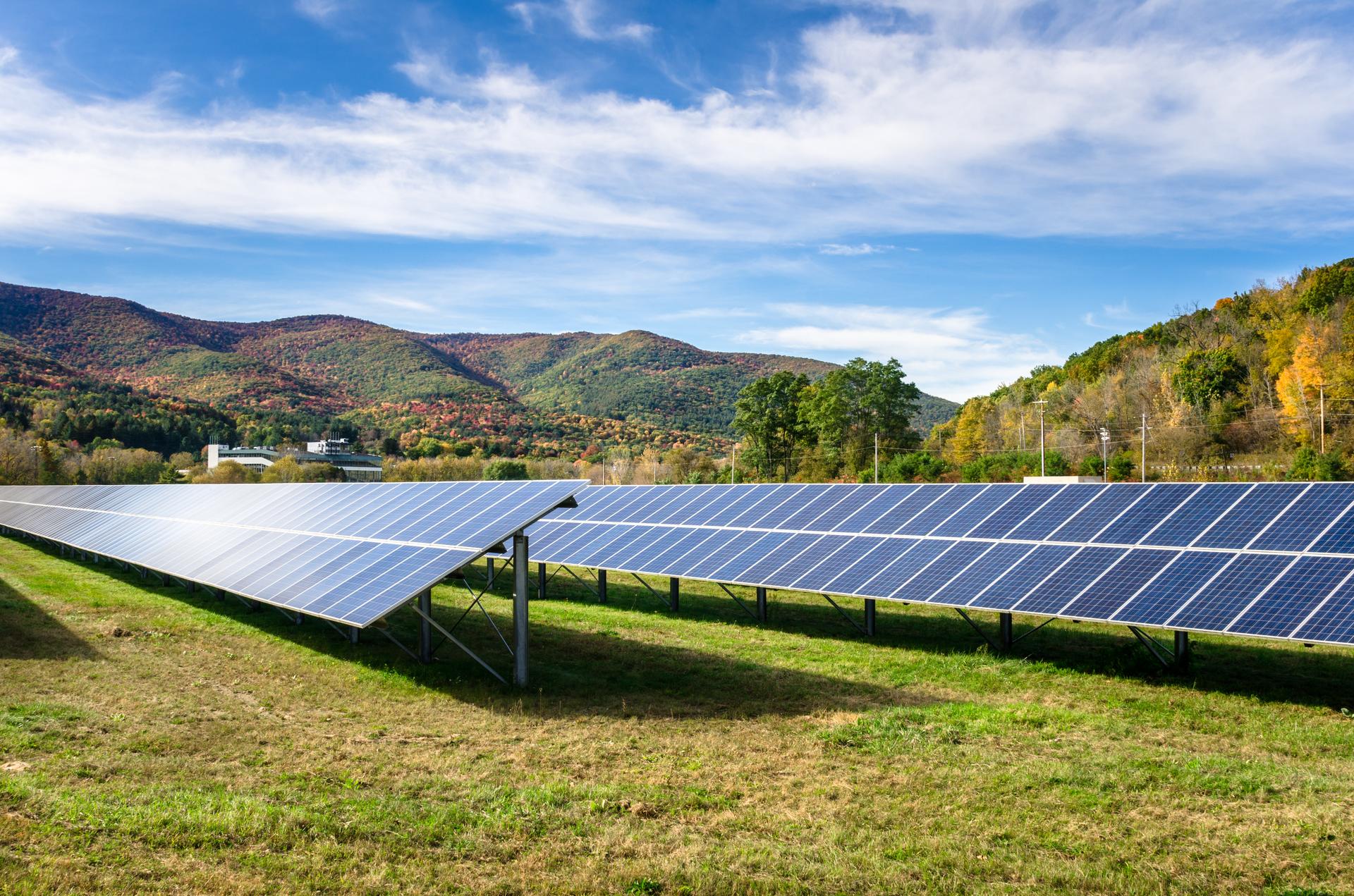 Solar farm in the mountains