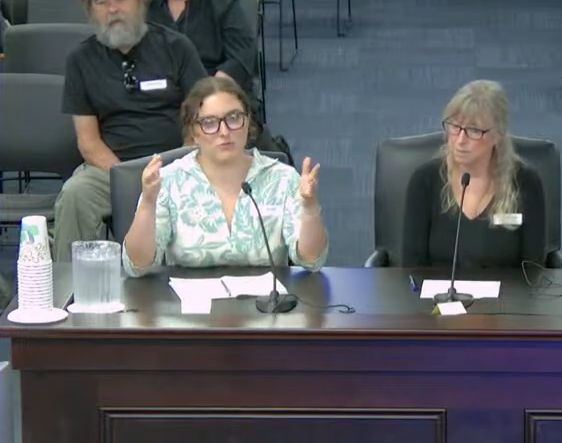 ACLC attorney Ella Helmuth speaking at the Kentucky Disaster Prevention and Resiliency Task Force meeting