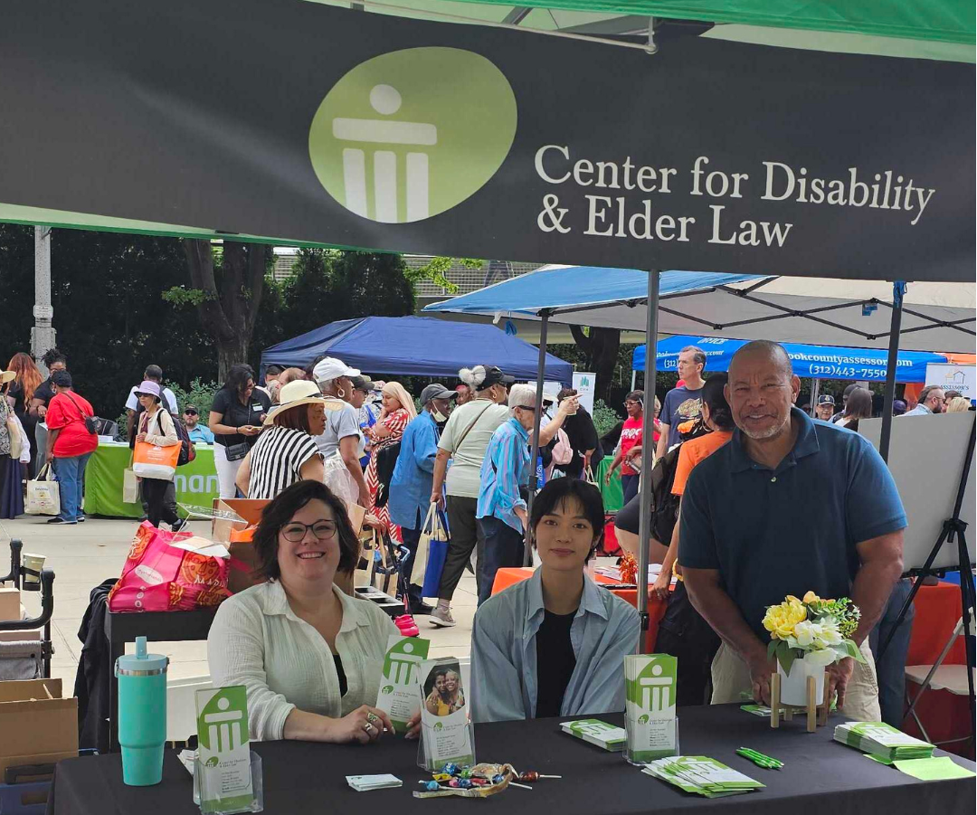 CDEL staff members and interns tabling at the 2025 Chicago Senior Fest at Millennium Park