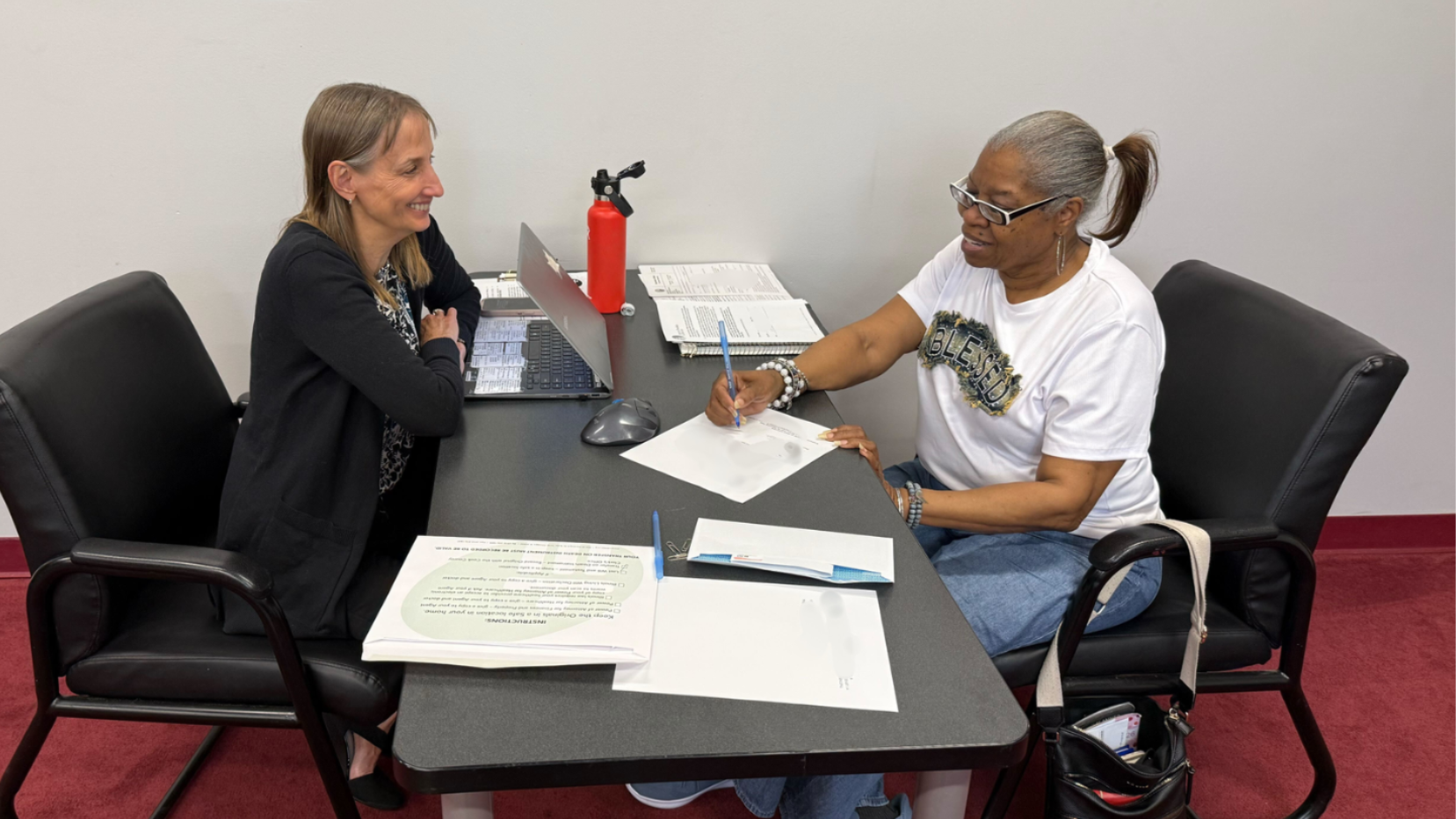 CDEL client and volunteer at CDEL’s 5/4/26 TODI Workshop at William Leonard Library