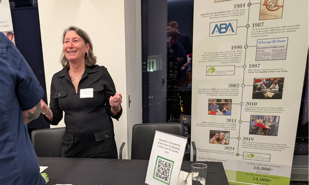 CDEL senior attorney Cheryl Lipton speaking to a student at the CBF’s annual Pro Bono & Community Service Fair