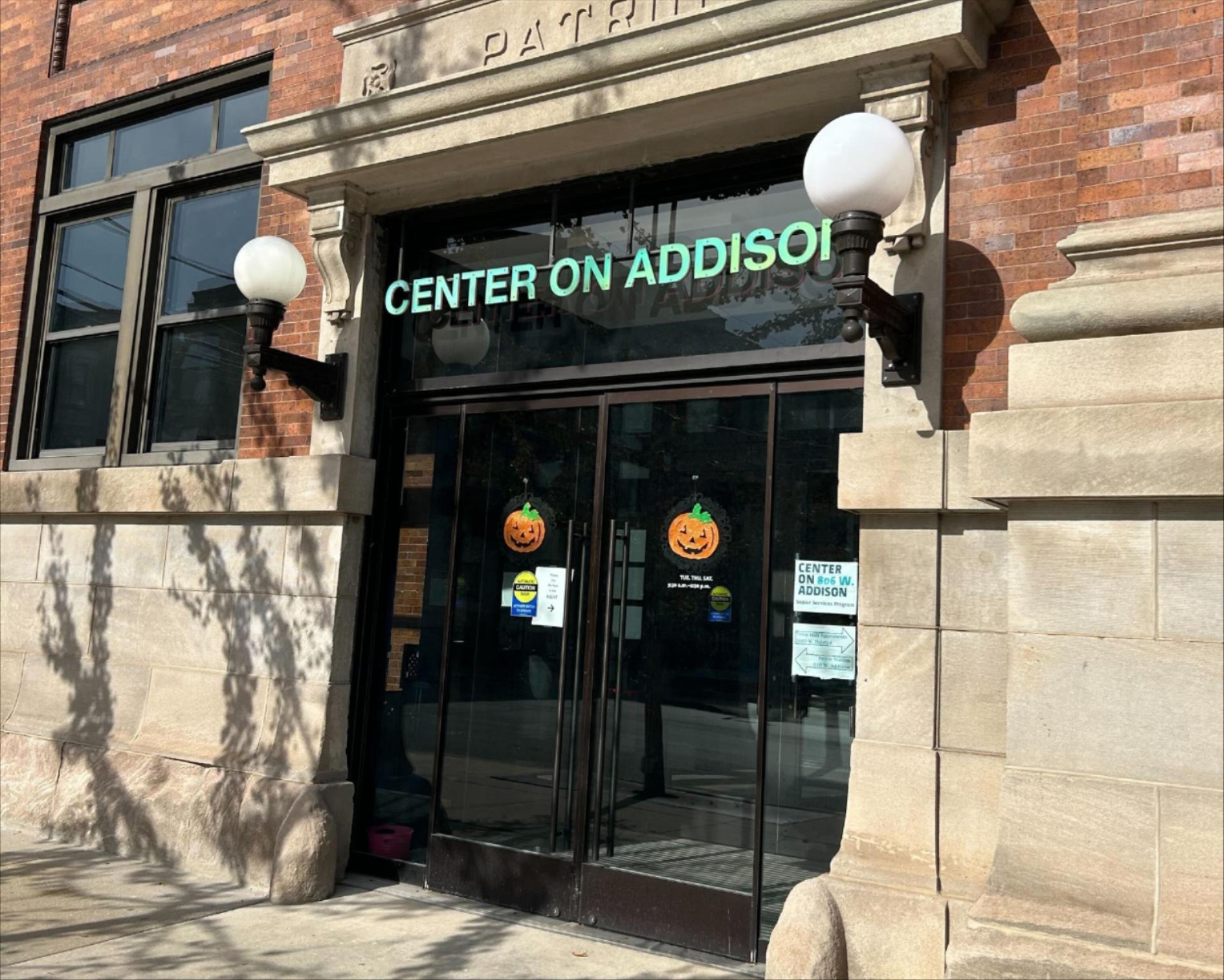 Front door at Center on Addison, one of CDEL's monthly community clinic sites