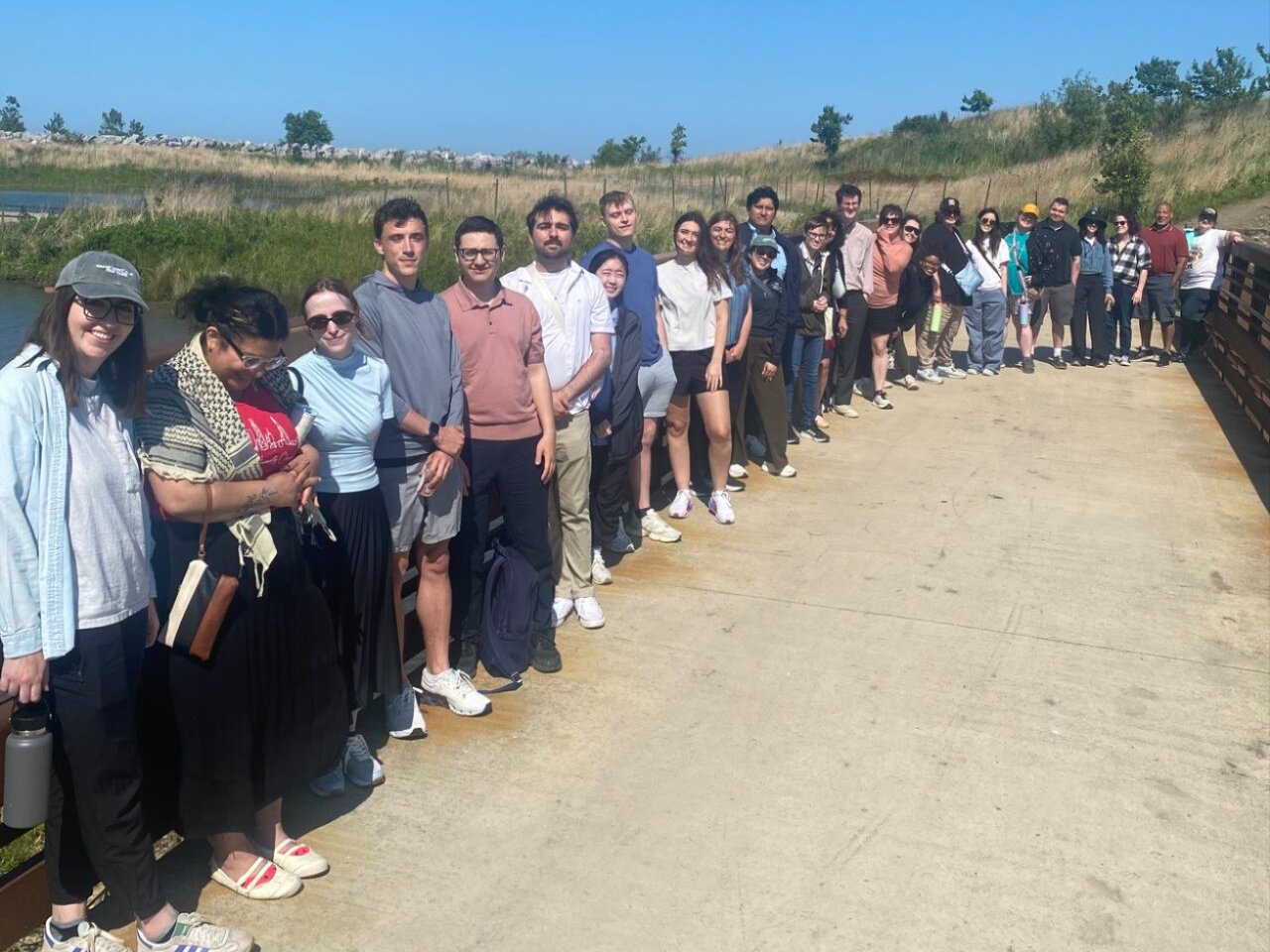 CDEL staff and interns at an afternoon mindfulness retreat at Northerly Island
