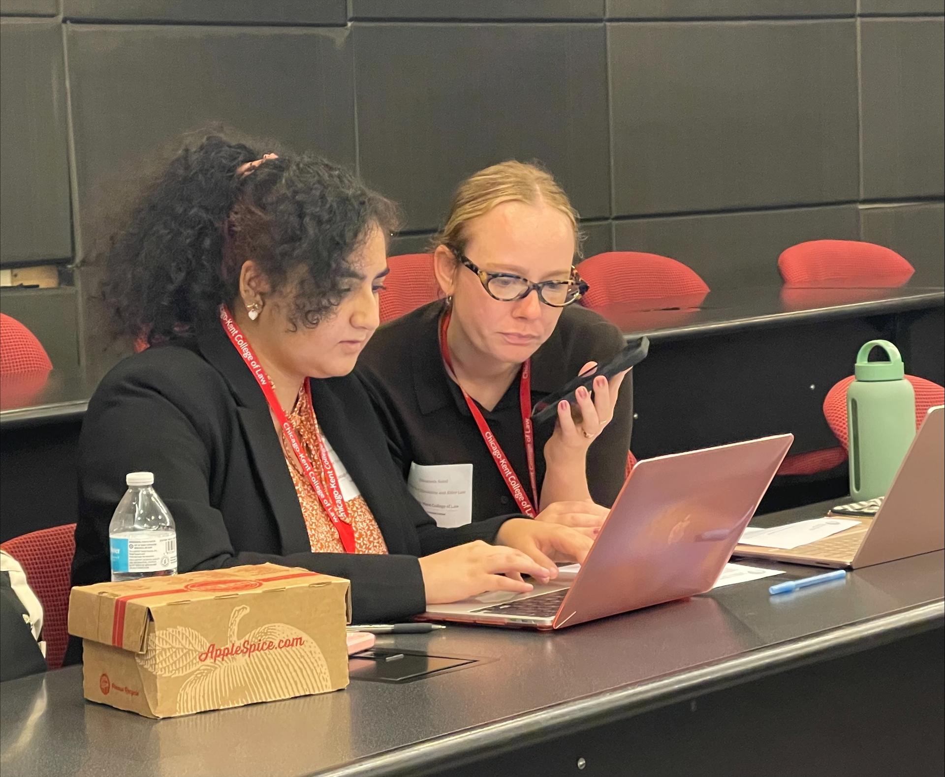 Chicago-Kent law students calling CDEL guardianship clients at Chicago Kent College of Law's annual public service day