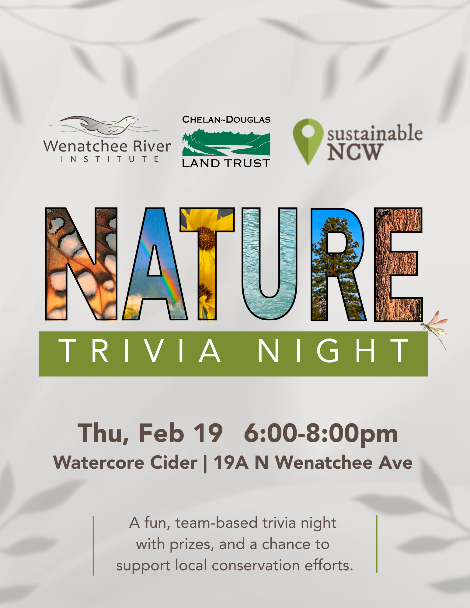 image of nature trivia night flyer 