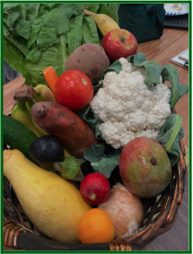 Basket of colorful fresh vegetables