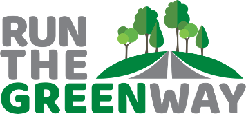 Run the Greenway logo with a road and trees