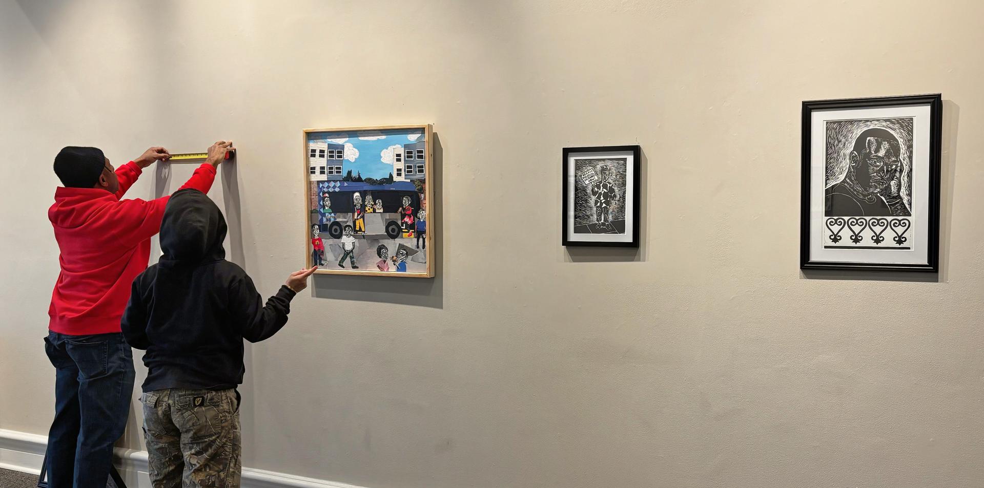 ciara anais stewart installing in Allenton Gallery