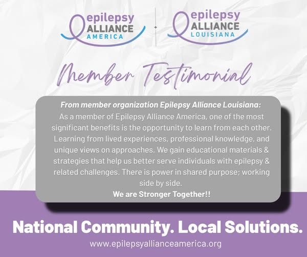 Member Testimonial from Epilepsy Alliiance Louisiana 