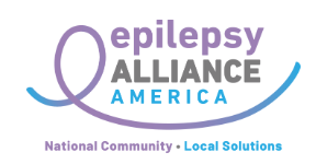 Epilepsy Alliance America logo with National Community Local Solutions Tagline