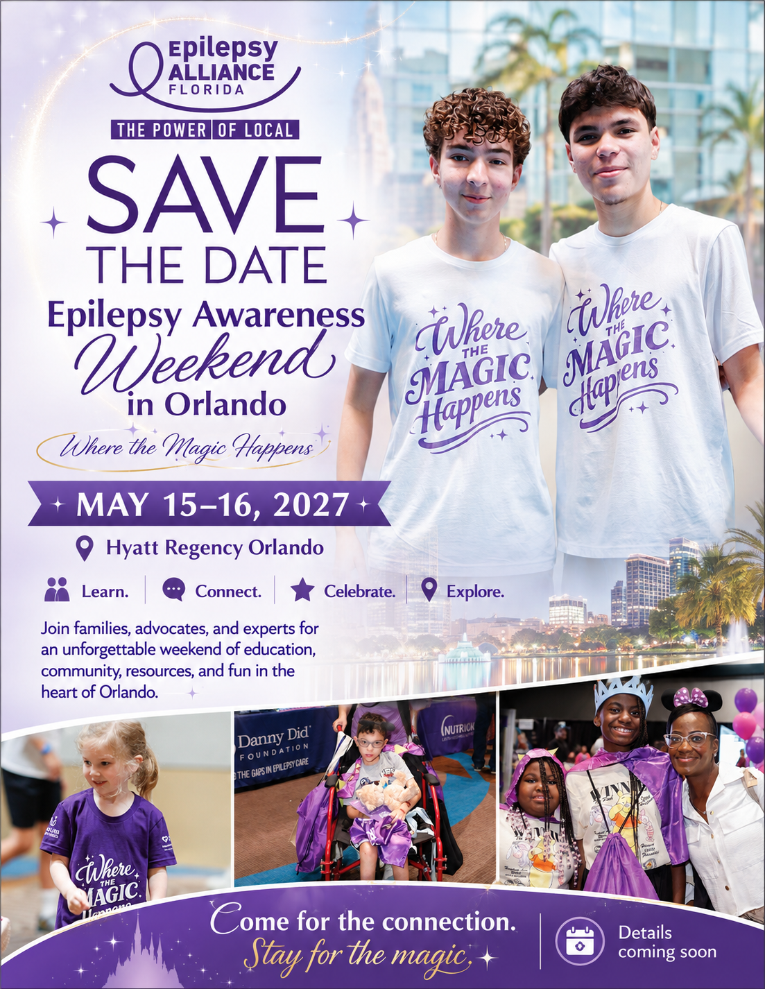 Flyer for Epilepsy Awareness Weekend in Orlando