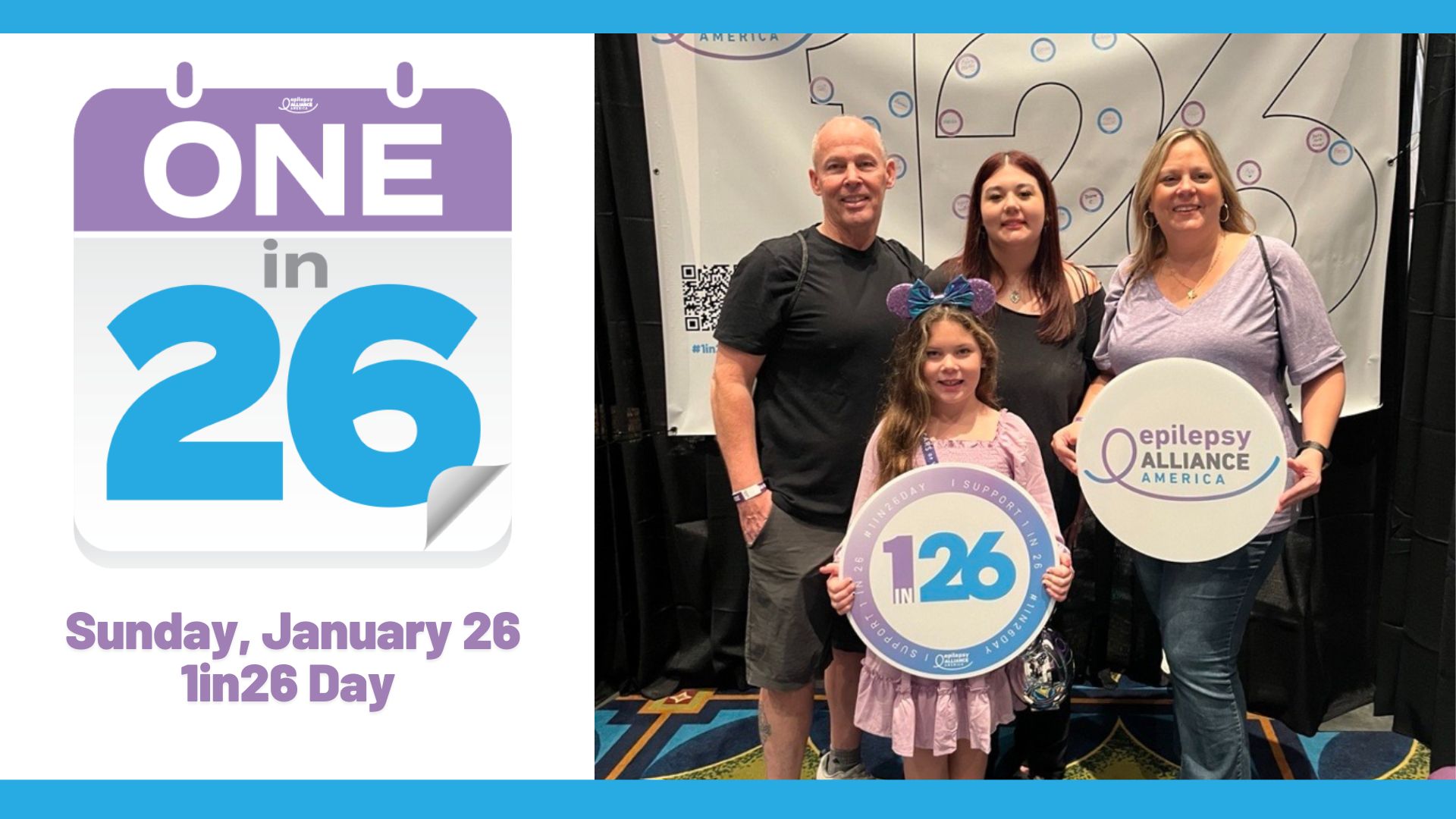 One in 26 day graphic with Malloy family