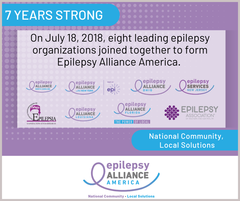 7 years strong - 8 epilepsy organizations joined together to form Epilepsy Alliance America 