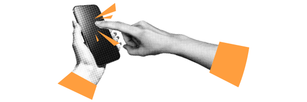 Icon of hands holding a cell phone