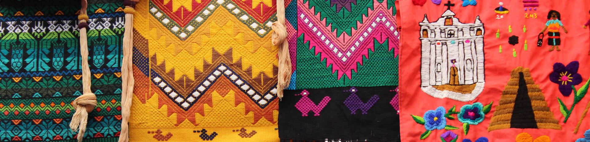 A series of soft lights on a purple background.