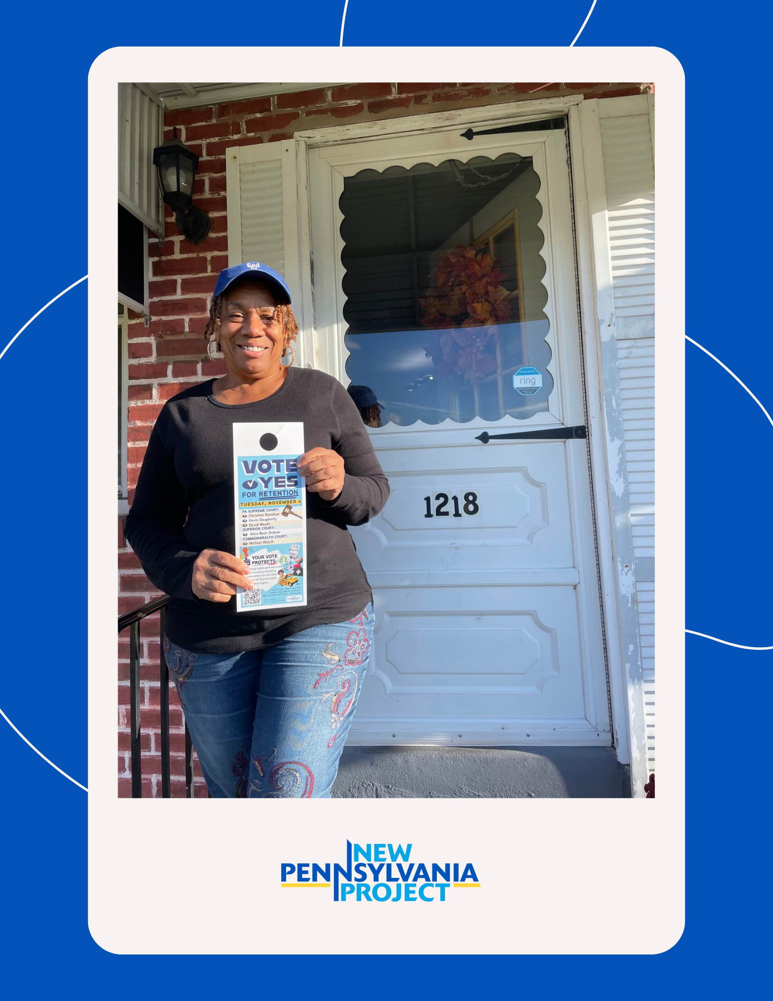 Ms. Dorothy holding an NPP flier