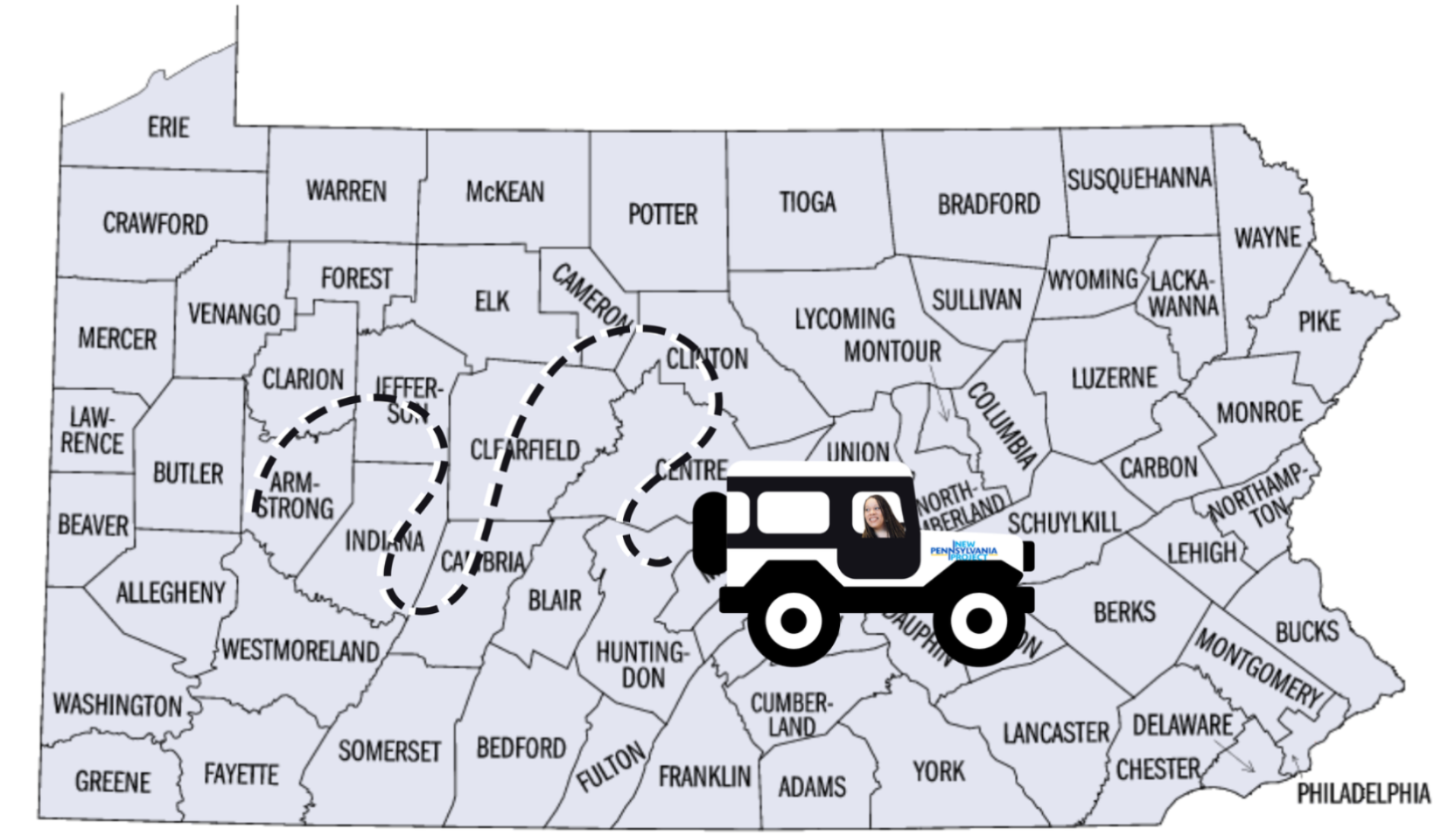 New Pennsylvania Project’s CEO, Kadida Kenner, is on the PA turnpike! 