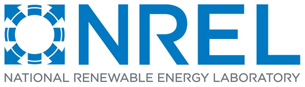 The National Renewable Energy Laboratory logo in blue and white