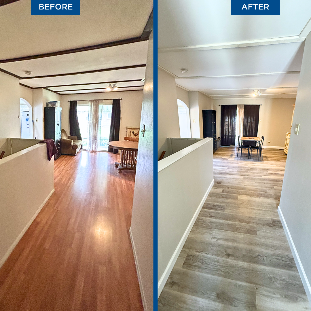 Before & After with New Floors and Paint