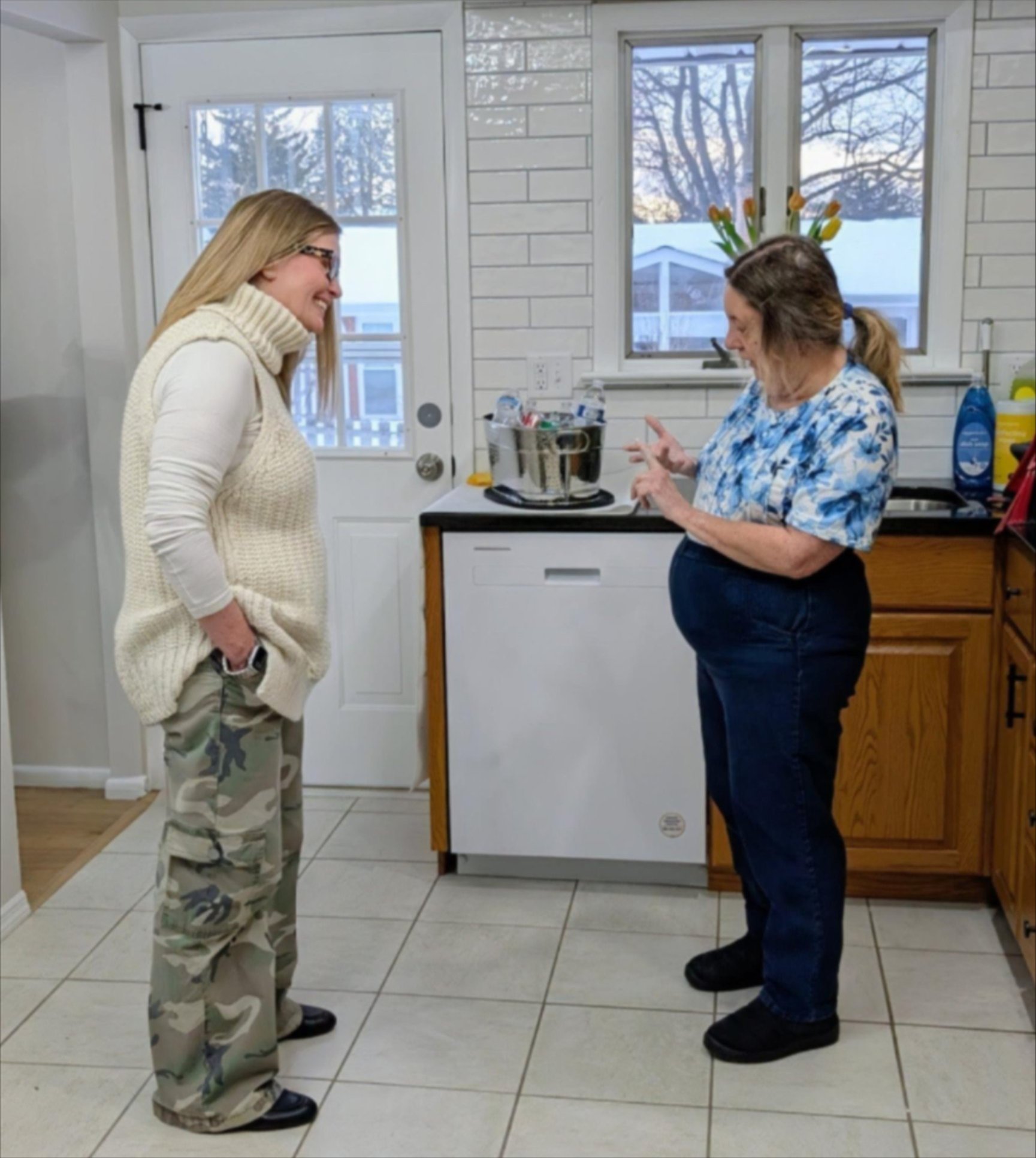 resident at housewarming for their new, soon-to-be-home