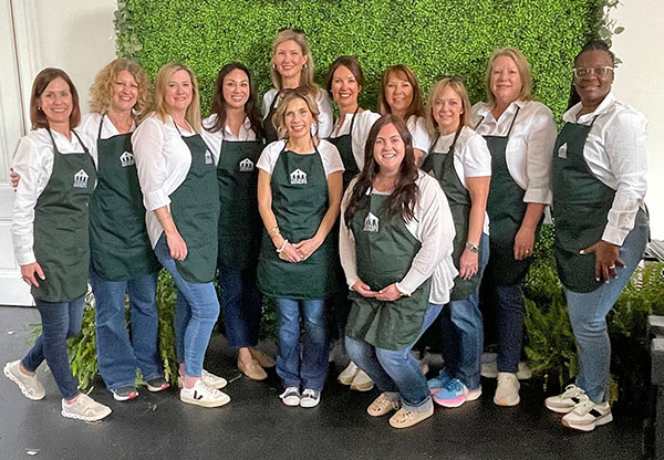 Dining for Education photo. Left to Right: Allyson Fralish, Caroline Flowers, Raquel England, Janna Crane (in Back) Kellie Rome ( in front), Leah Merschman, Marcy Sizemore, Alane Kadel, Christa Carter