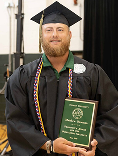 Matthew Bowman was recognized at the 2026 Commencement ceremony on May 2, 2026.