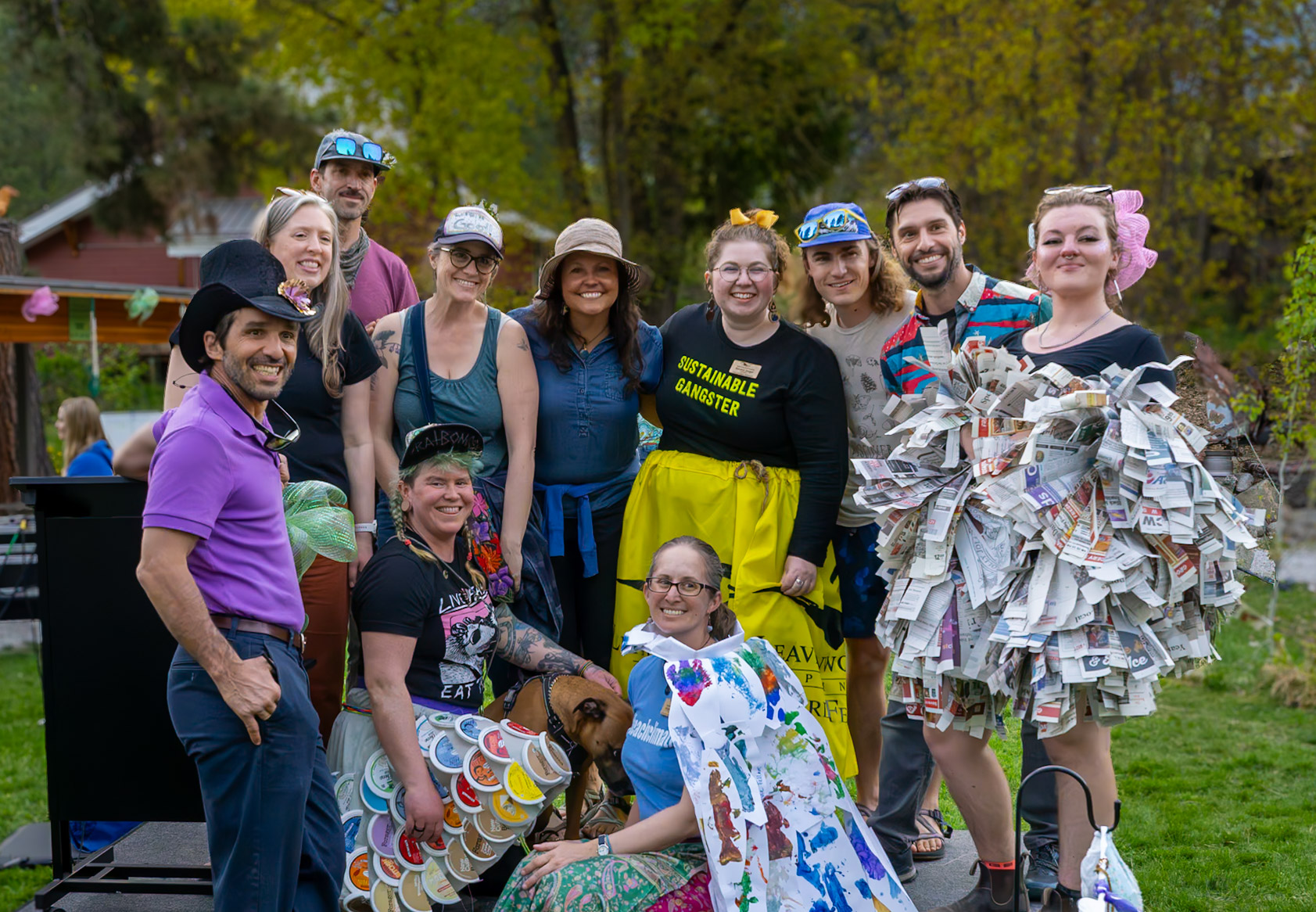 WRI Staff dressed up at the Trashion Show in 2024