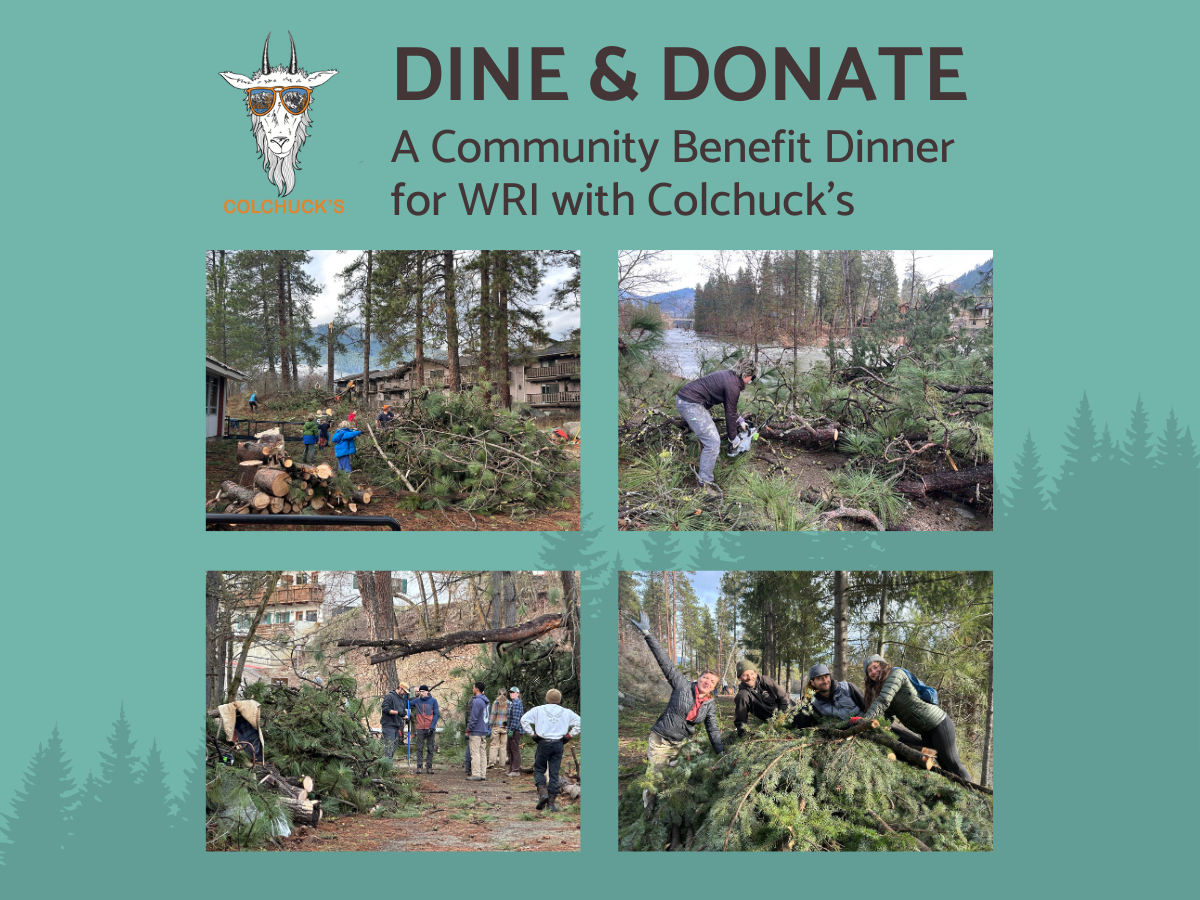 Image for Dine & Donate: Community Benefit Dinner for WRI with Colchuck's that includes four images of the storm clean up in December 2025