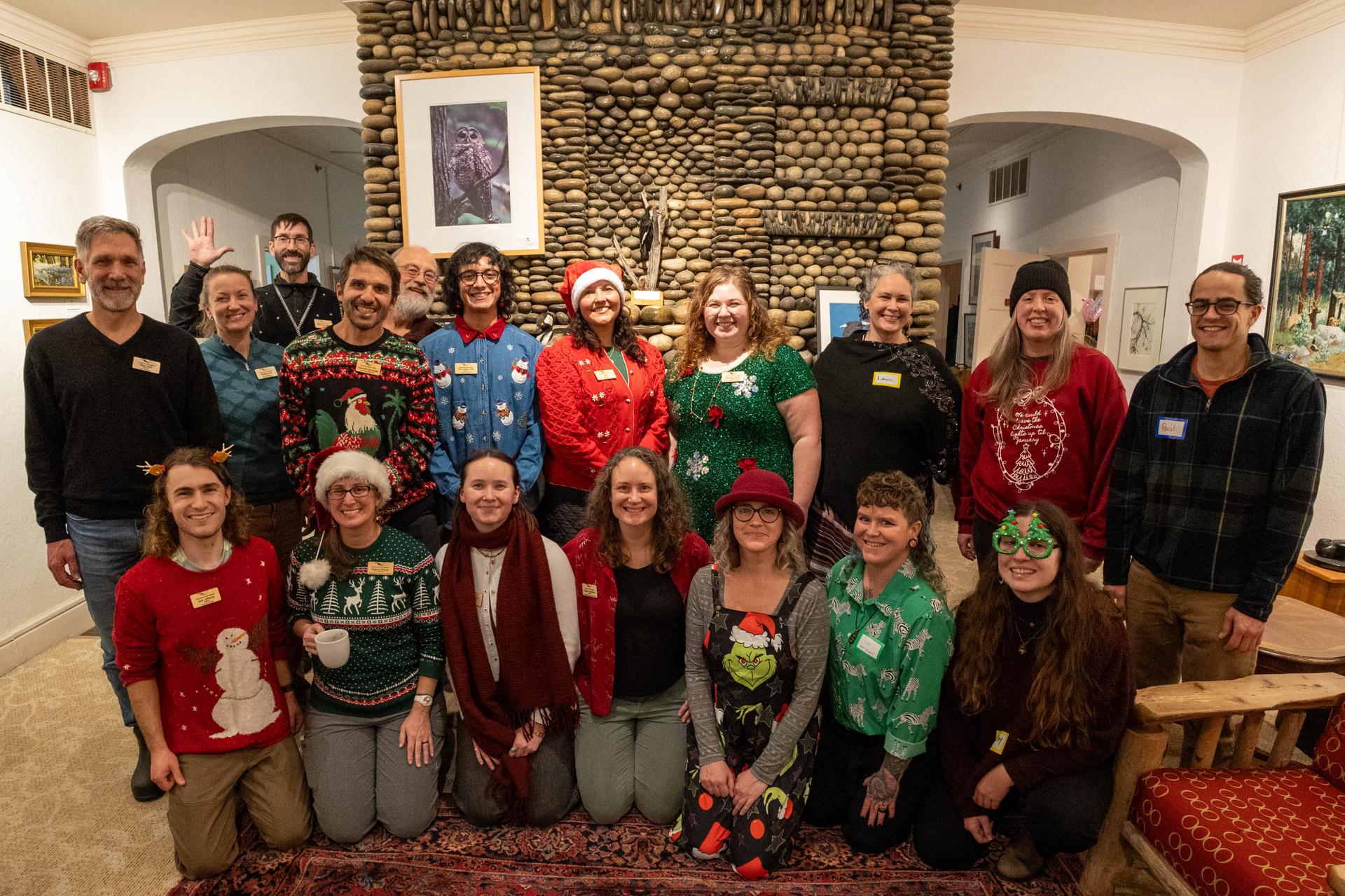 A picture of WRI staff and board members at the 2025 holiday gathering.