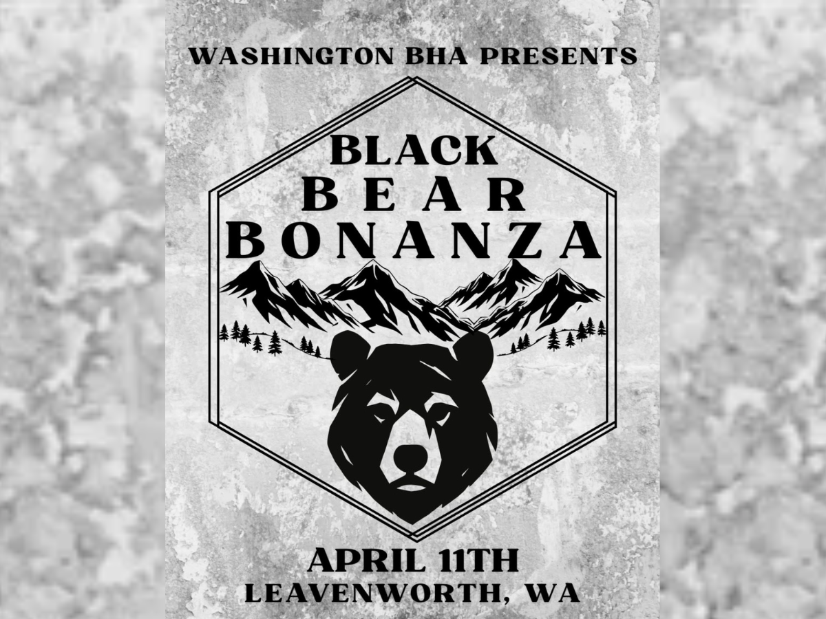 Image of graphic for BHA Washington Chapter with WRI Black Bear Bonanza event.
