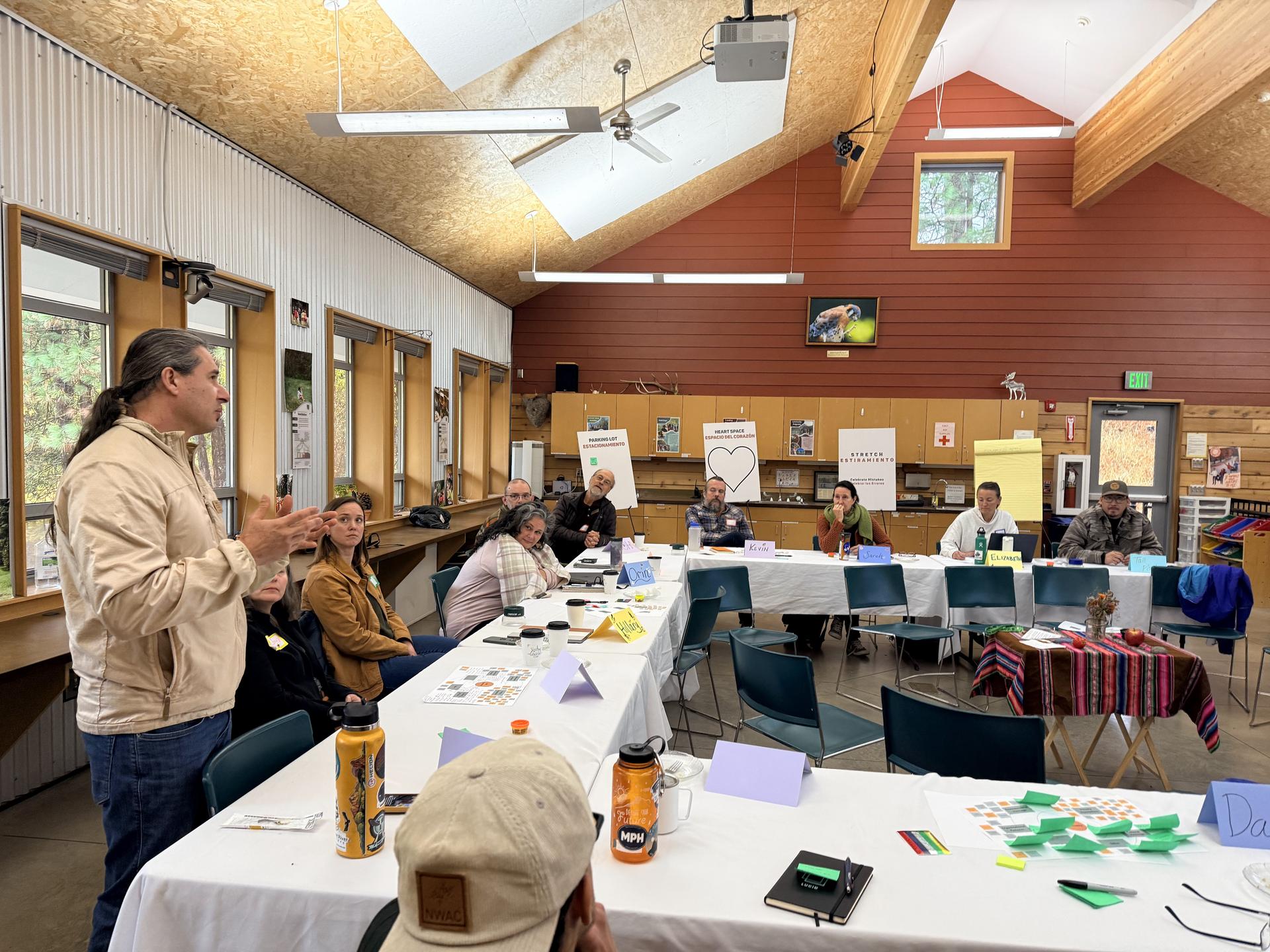 A picture of WRI Board members meeting at the Red Barn.