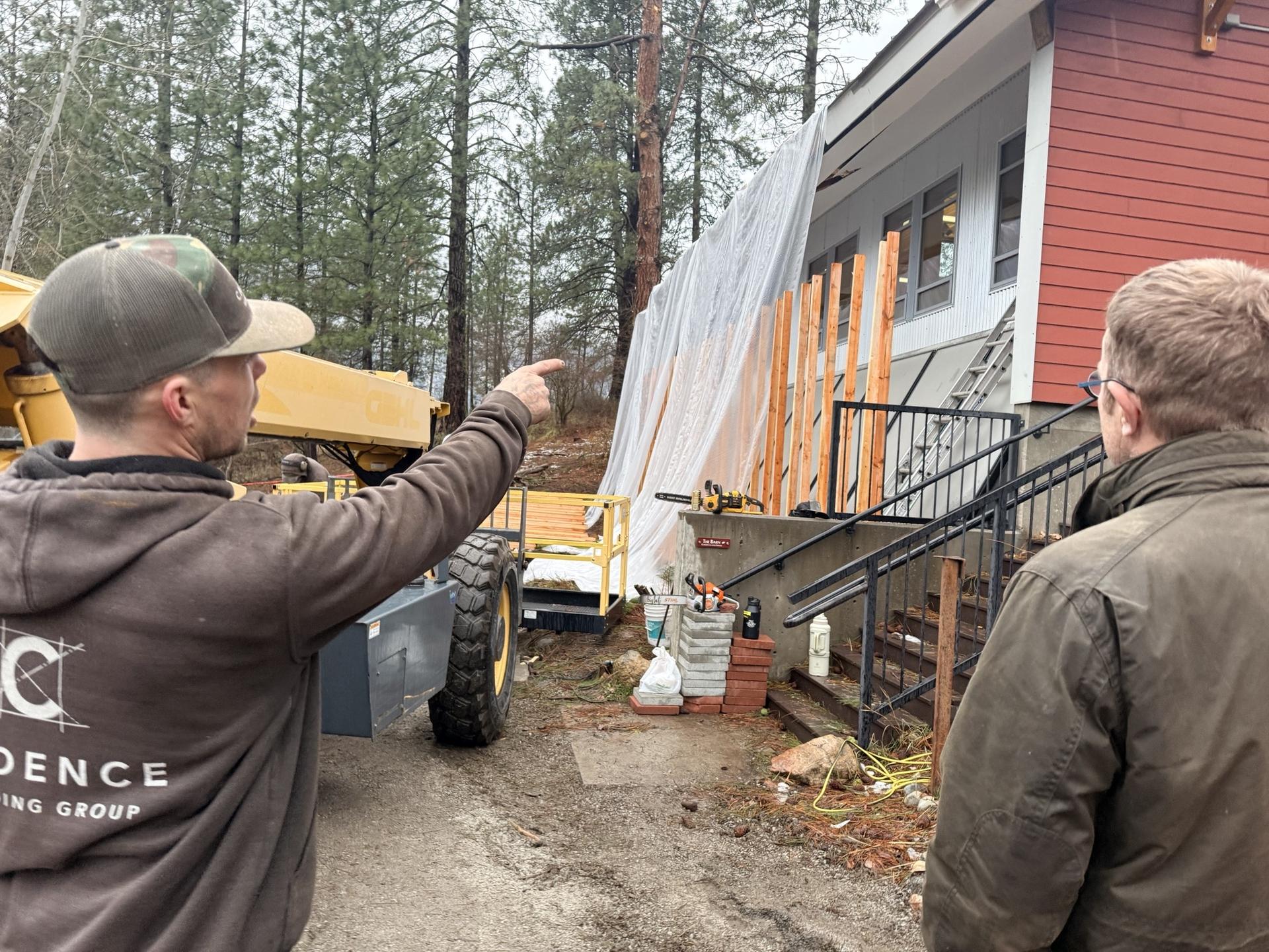 Image of the Red Barn after the wind storm - December 2025